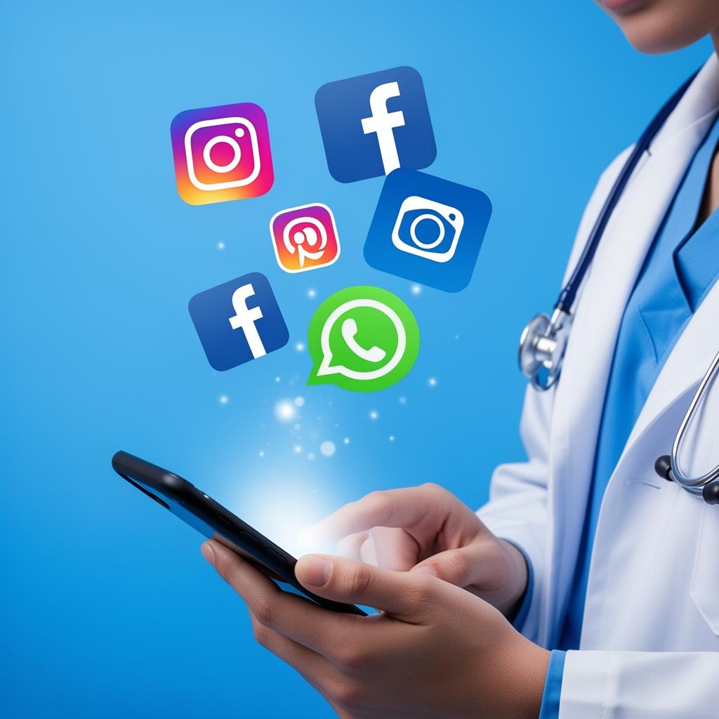 Médico usando redes sociais